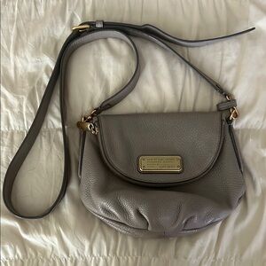 Marc Jacobs Gray Crossbody Bag with Gold Accents